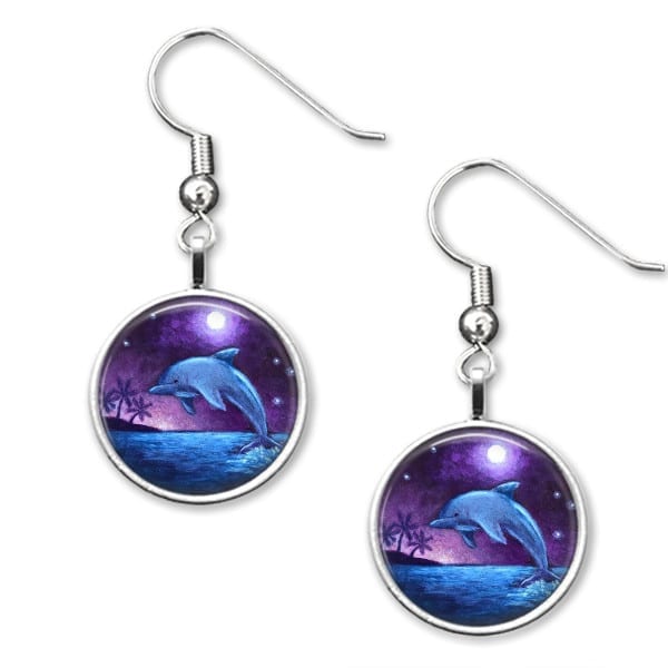 Dolphin drop earrings