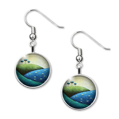 Drop earrings "The Blues" | blue and green earrings