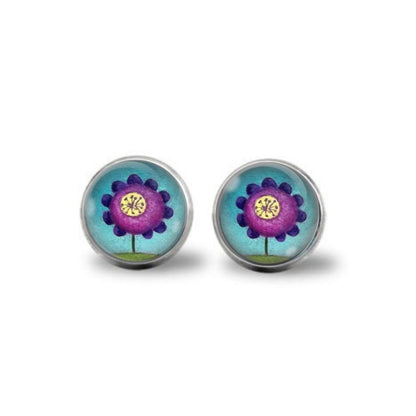 Purple Flower post earrings | flower earrings by Amélie Gagné Studio