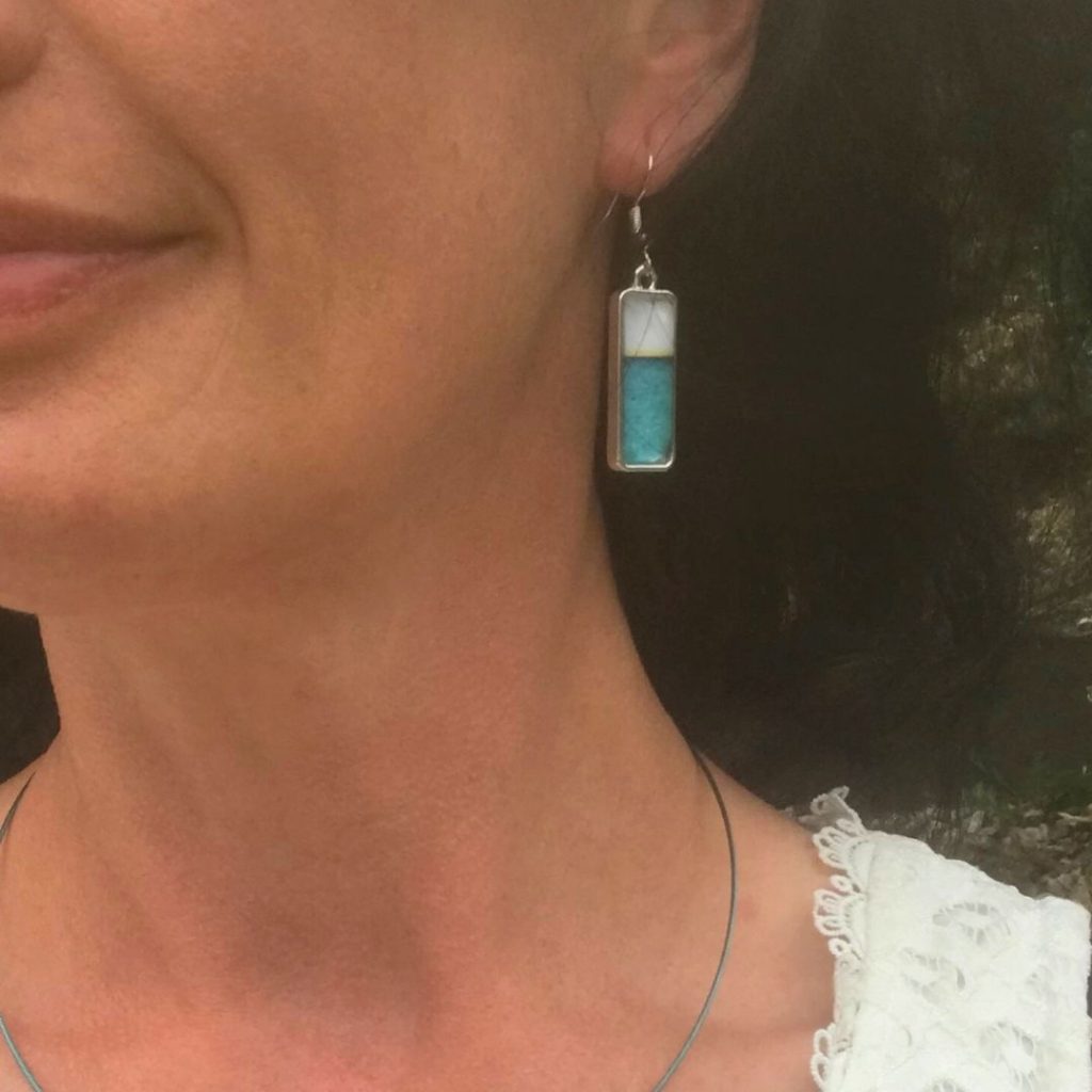 Sea Breeze Rectangle Drop Earrings