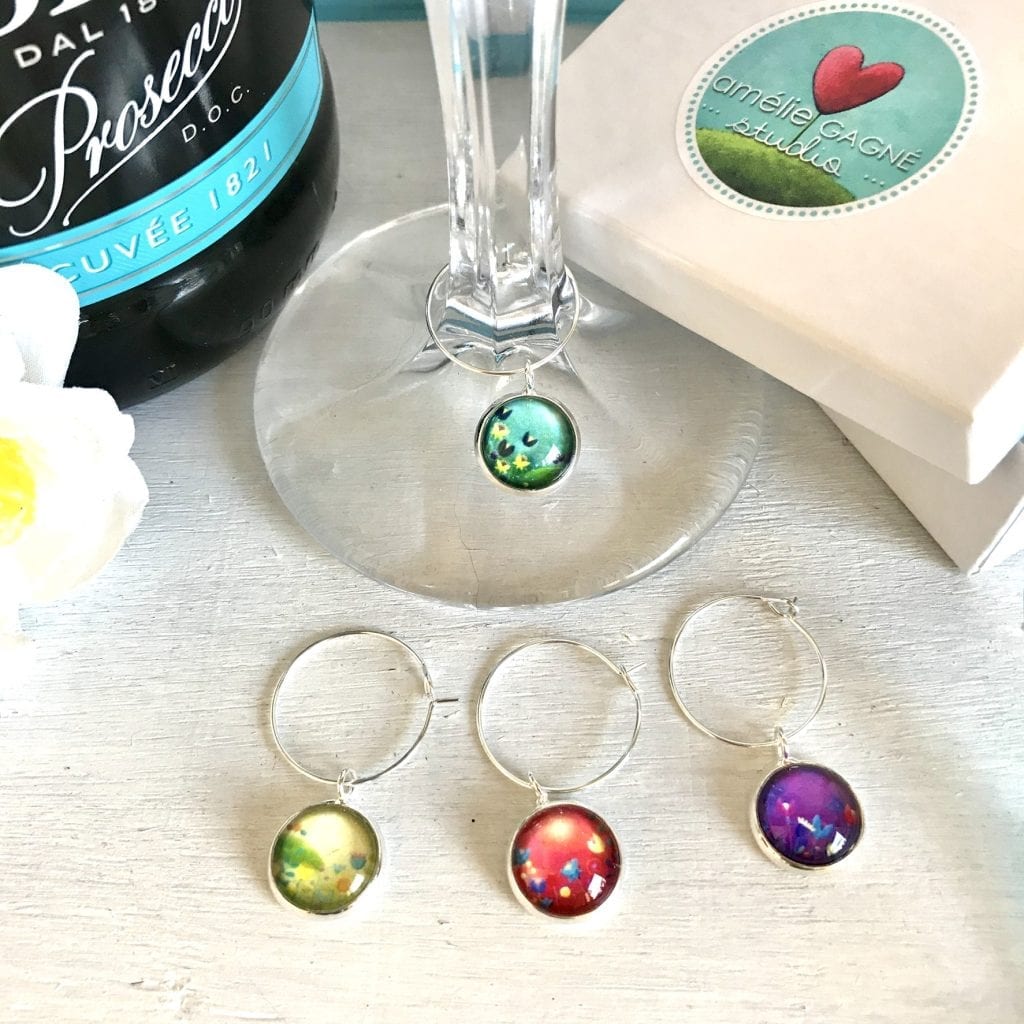 wine glass charms