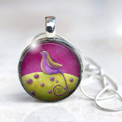 Pink Bird Necklace
