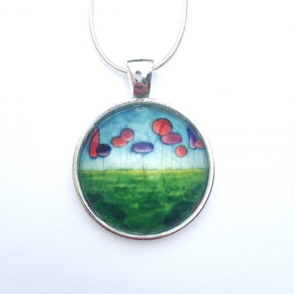 red and blue necklace