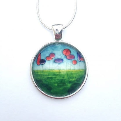 red and blue necklace