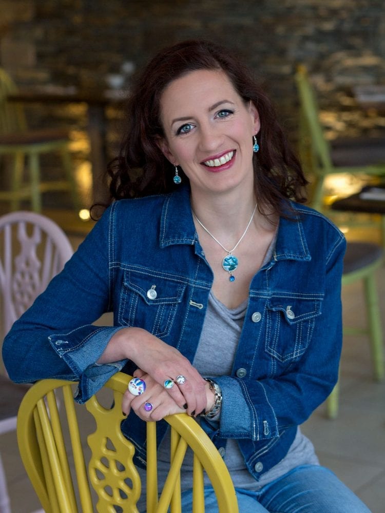 Blue and Grey Drop Earrings| Glass earrings | Jewellery by Amélie Gagné Studio