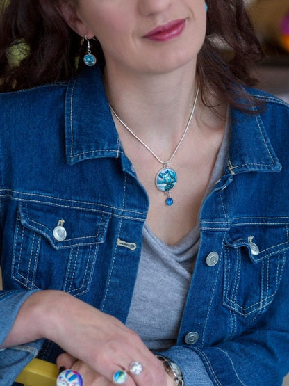 Grey and blue earrings Amélie Gagné Studio