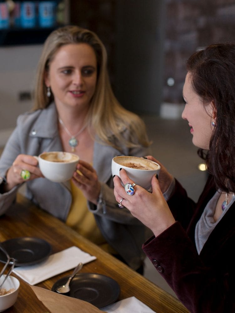 Yellow  and Grey Drop Earrings| Glass earrings | Jewellery by Amélie Gagné Studio