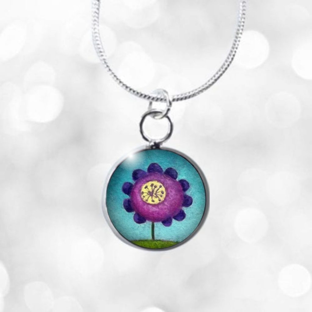 Purple Flower Mini Necklace