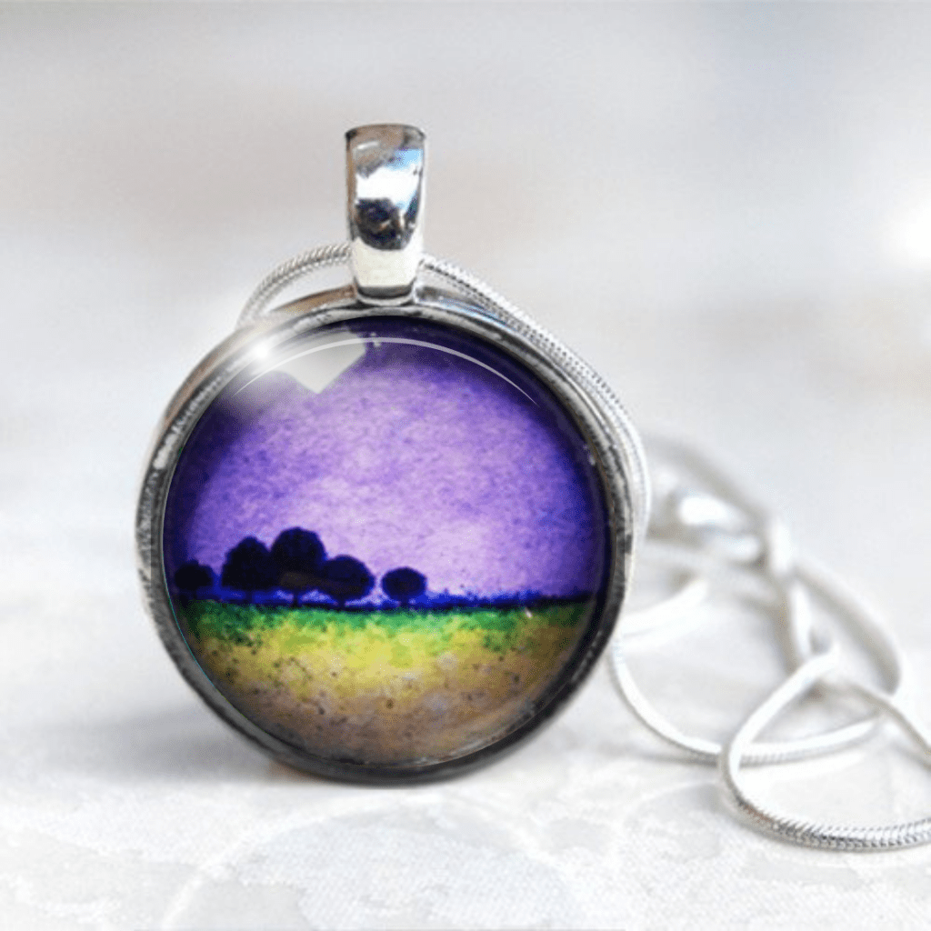 Purple contemporary necklace 