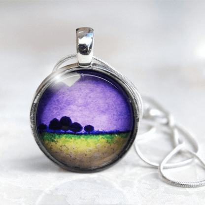 Purple contemporary necklace 