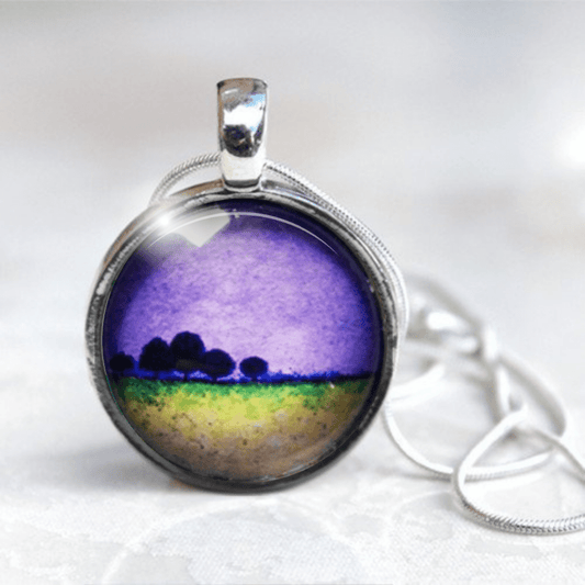 Purple contemporary necklace 