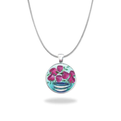 Teacup and Flowers Necklace