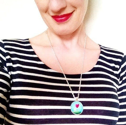 Red and blue necklace "Délices"