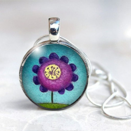 Purple Flower necklace