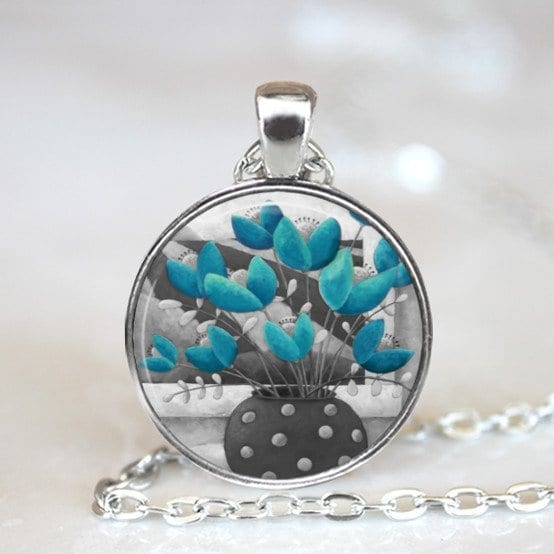 Blue and grey necklace