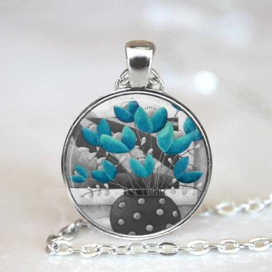 Blue and grey necklace