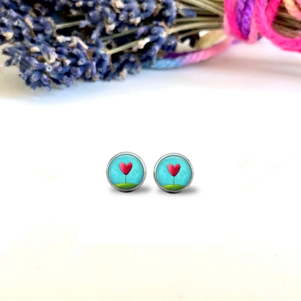 Small Heart Earrings | post earrings | stud earrings | Kids Jewellery by Amélie Gagné Studio