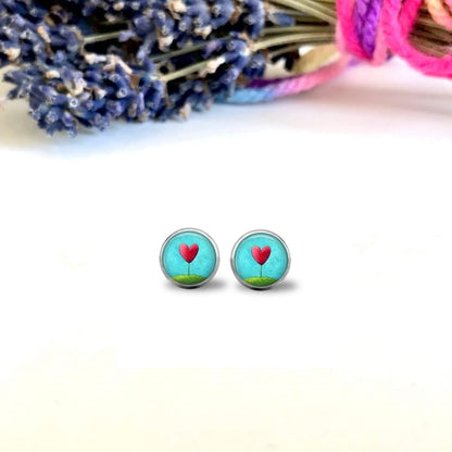 Small Heart Earrings | post earrings | stud earrings | Kids Jewellery by Amélie Gagné Studio