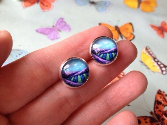 post earrings "Lavender Fields"