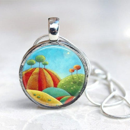 Blue and orange necklace