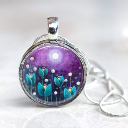 Purple and blue necklace