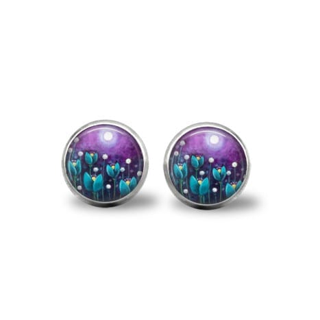 Purple and blue earrings