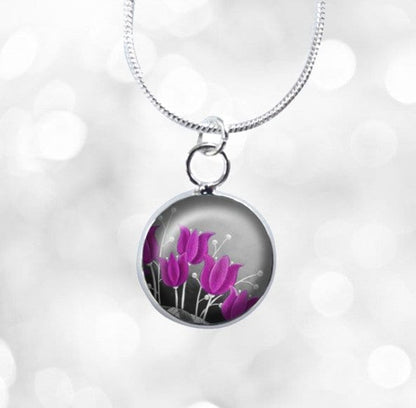 Purple and grey necklace