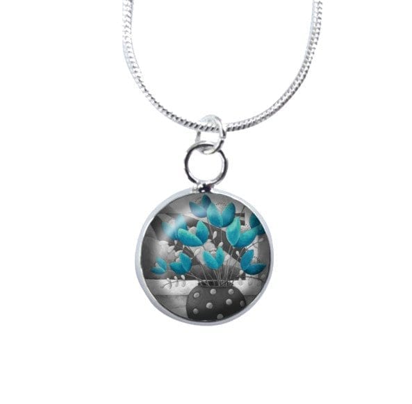 Mini blue grey necklace