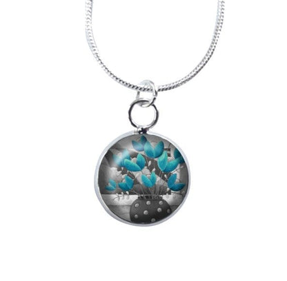 Mini blue grey necklace