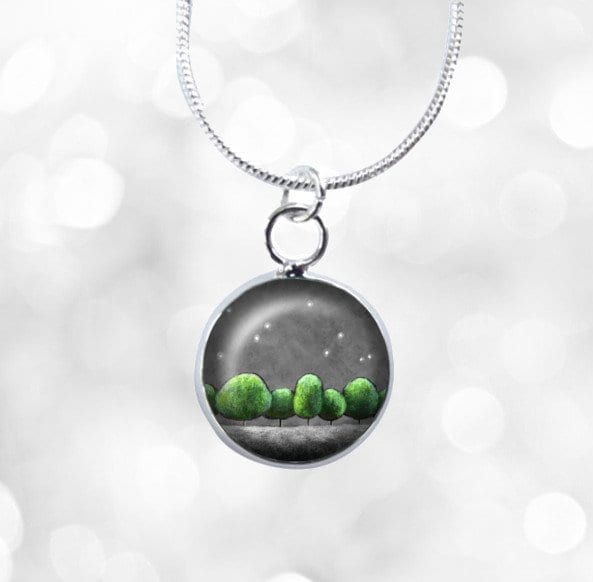 Mini green and grey necklace