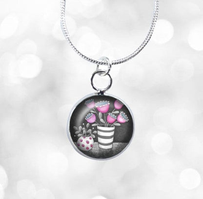 Mini Pink and Grey necklace