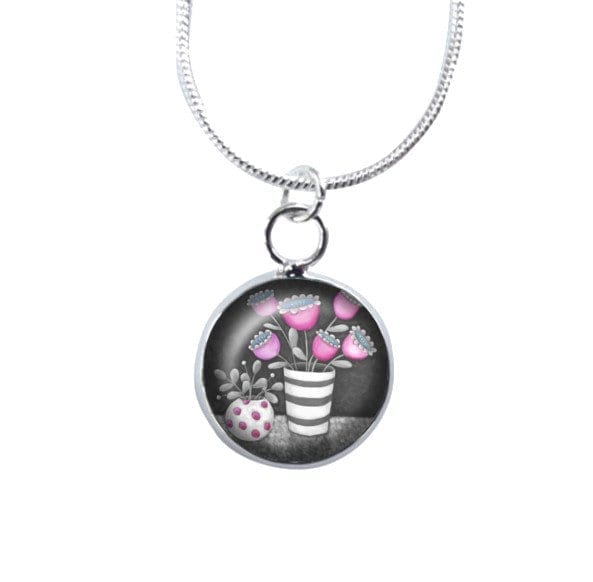 Mini pink and grey necklace
