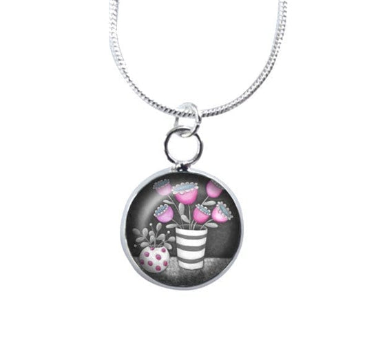 Mini pink and grey necklace