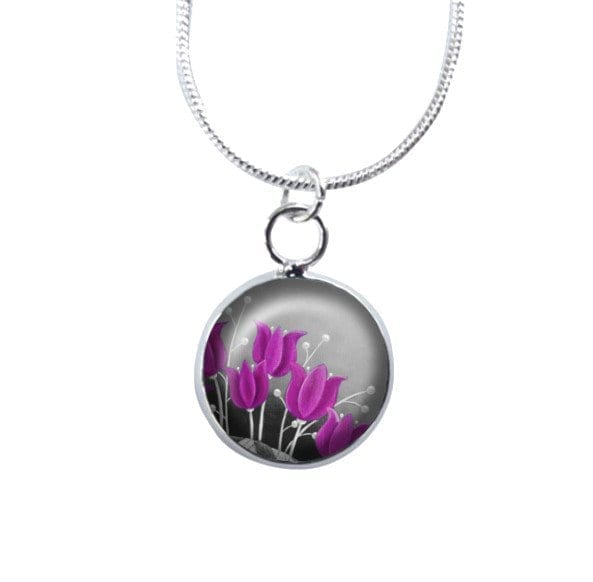 Mini purple and grey necklace