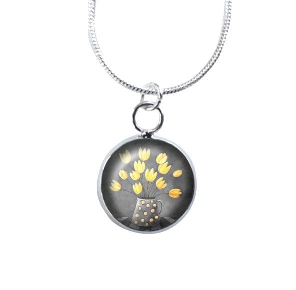 Mini yellow and grey necklace