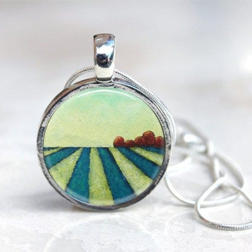 Yellow and blue necklace