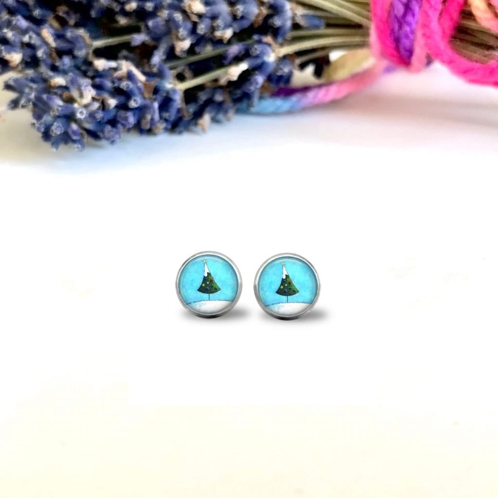 Small Christmas Earrings | post earrings | stud earrings | Kids Jewellery by Amélie Gagné Studio