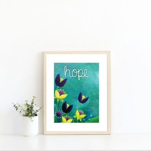 Hope turquoise printable print